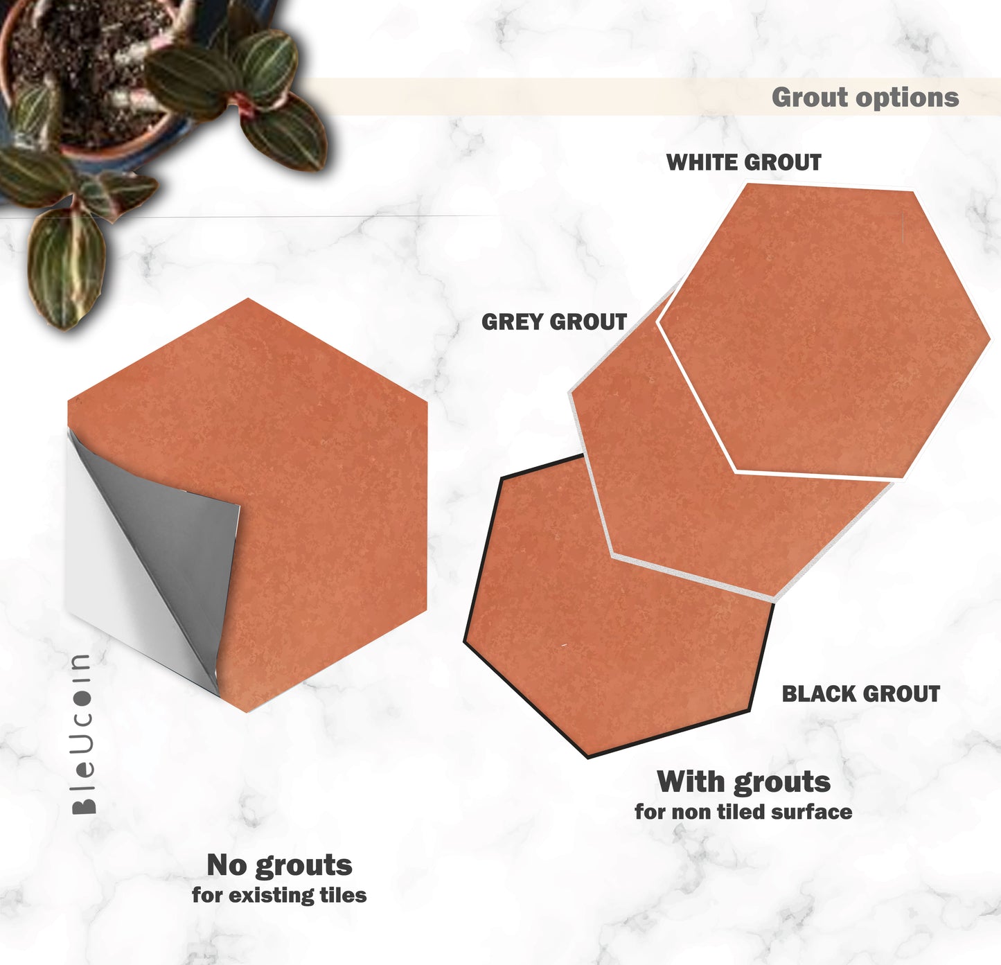 Ginger Hexagon Peel & Stick Tile Decal