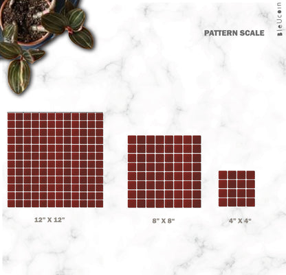 Oxblood Mosaic Peel and Stick Flooring