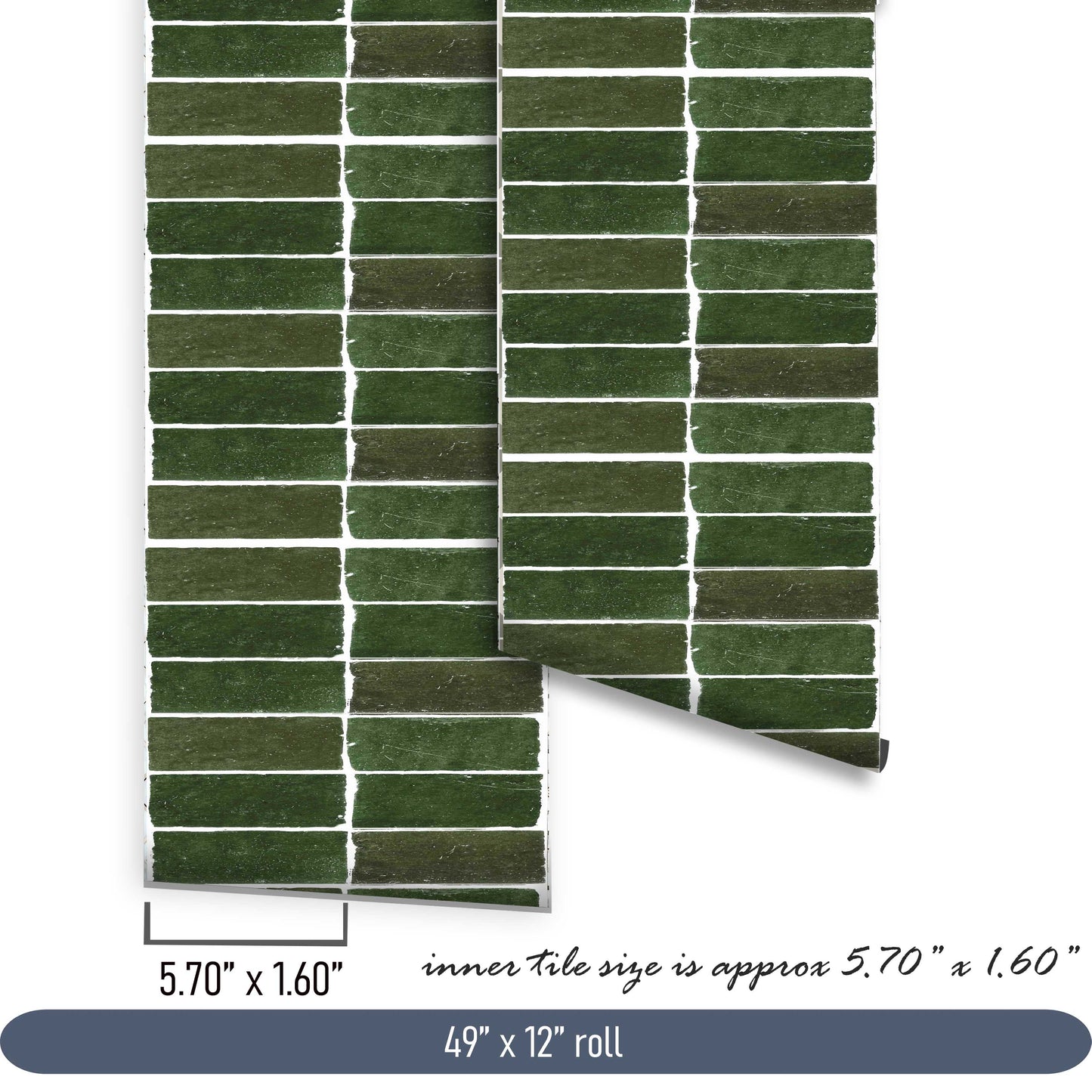Mizzle Green Subway Peel & Stick Tile