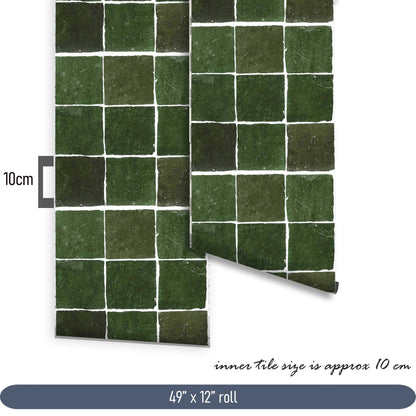 Mizzle Green Premium Peel and Stick Floor Tile Stickers | Removable, Renter friendly with Anti-Slip finish in sturdy 520 microns