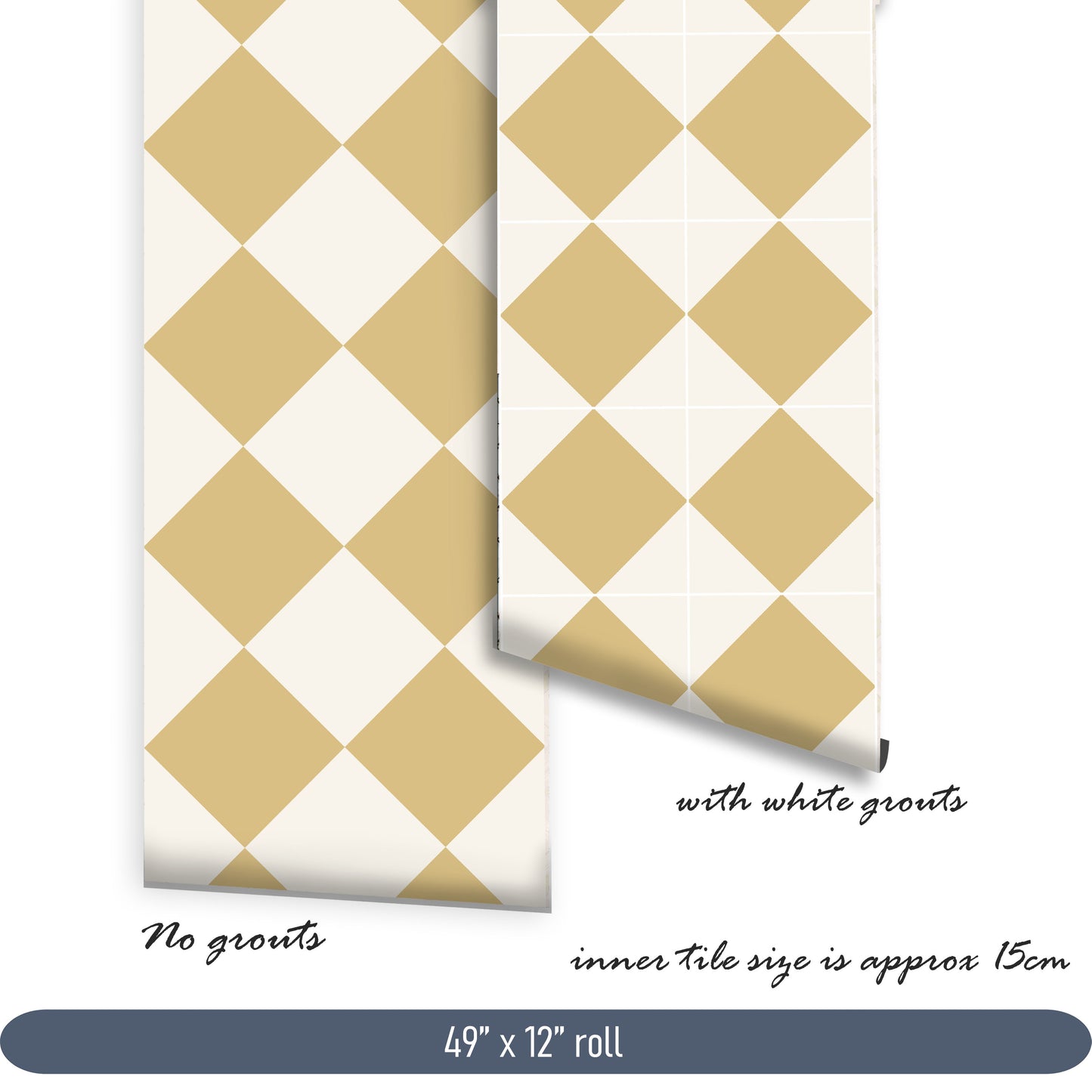 Diamond Tuscan & Off White Checker Peel & Stick Tile