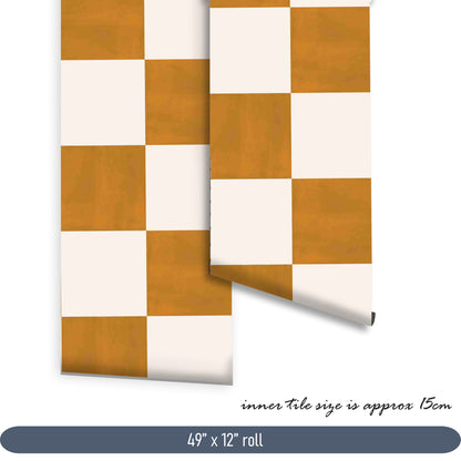 Sunrise & off-White Checker Peel & Stick Tile