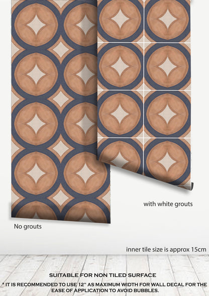 Capetown Rust Premium Peel and Stick Floor Tile Stickers | Removable, Renter friendly with Anti-Slip finish in sturdy 520 microns
