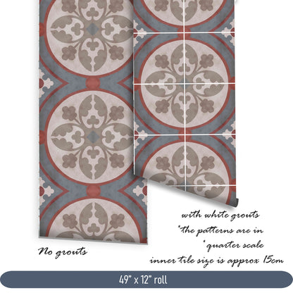 Granada Premium Peel and Stick Floor Tile Stickers | Removable, Renter friendly with Anti-Slip finish in sturdy 520 microns