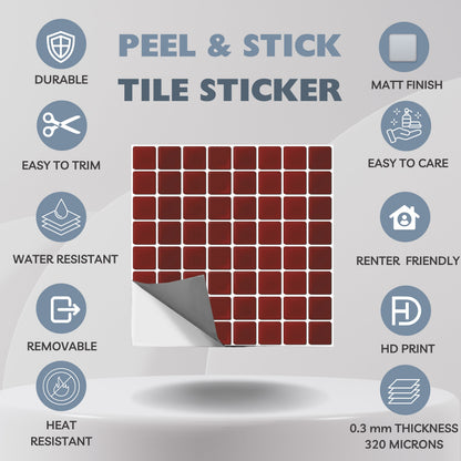 Oxblood Mosaic Peel & Stick Tile