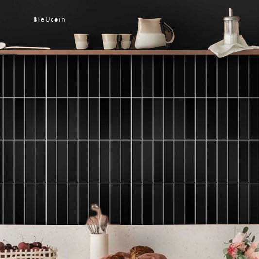Lyon Black Kitkat Subway Peel & Stick Tile