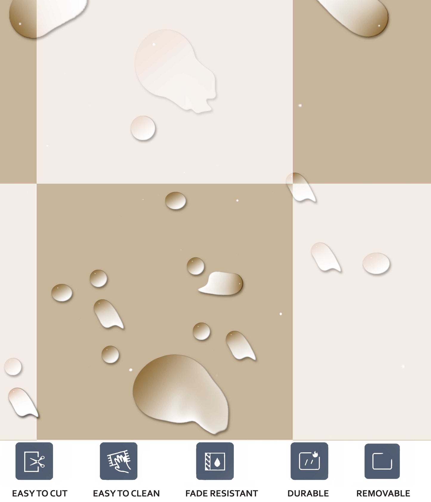 Sand & White Checker Peel & Stick Tile