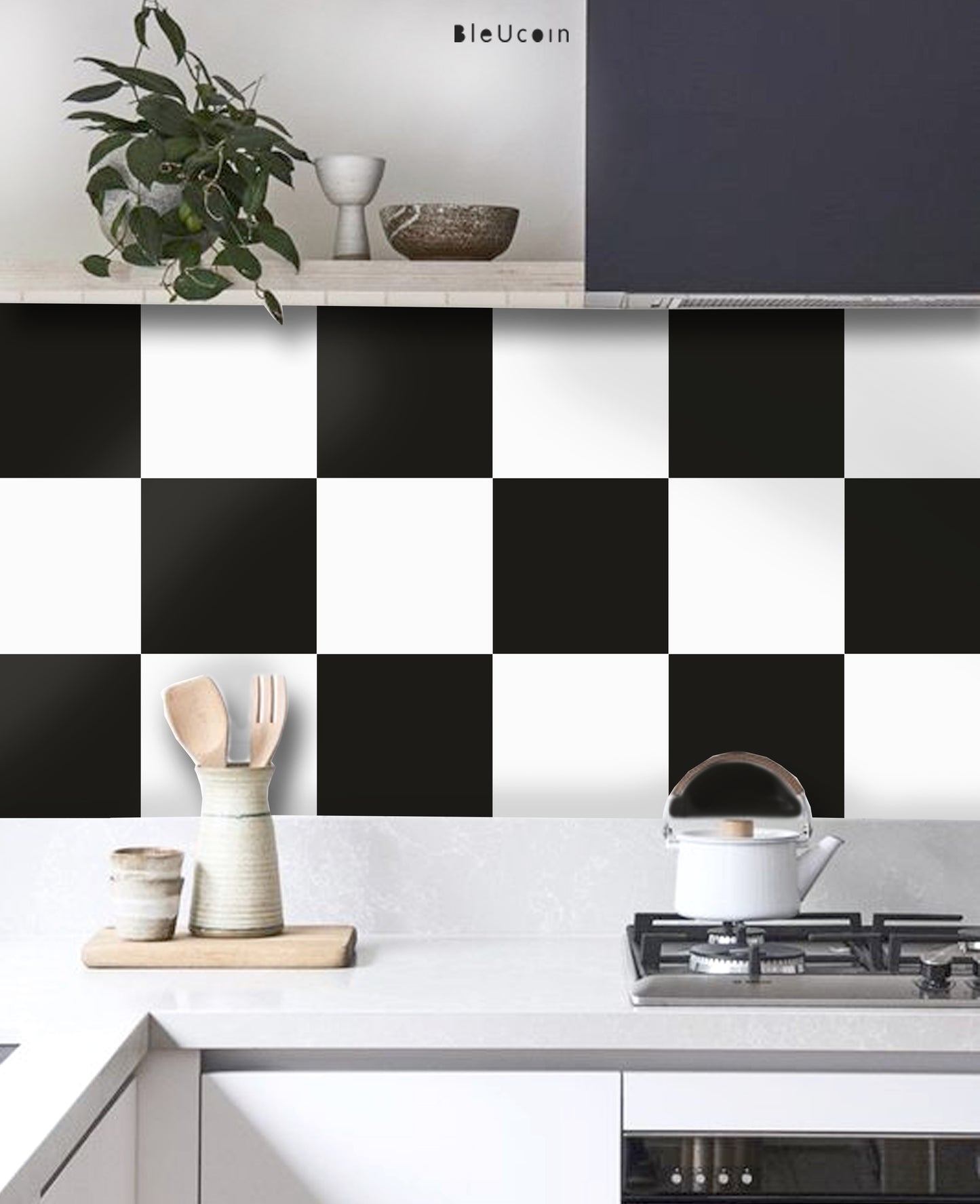 Black & White Checker Peel & Stick Tile