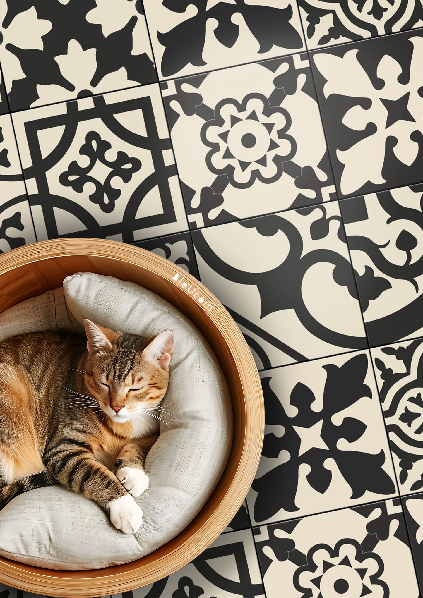 Coimbra Premium Peel and Stick Floor Tile Stickers | Removable, Renter friendly with Anti-Slip finish in sturdy 520 microns