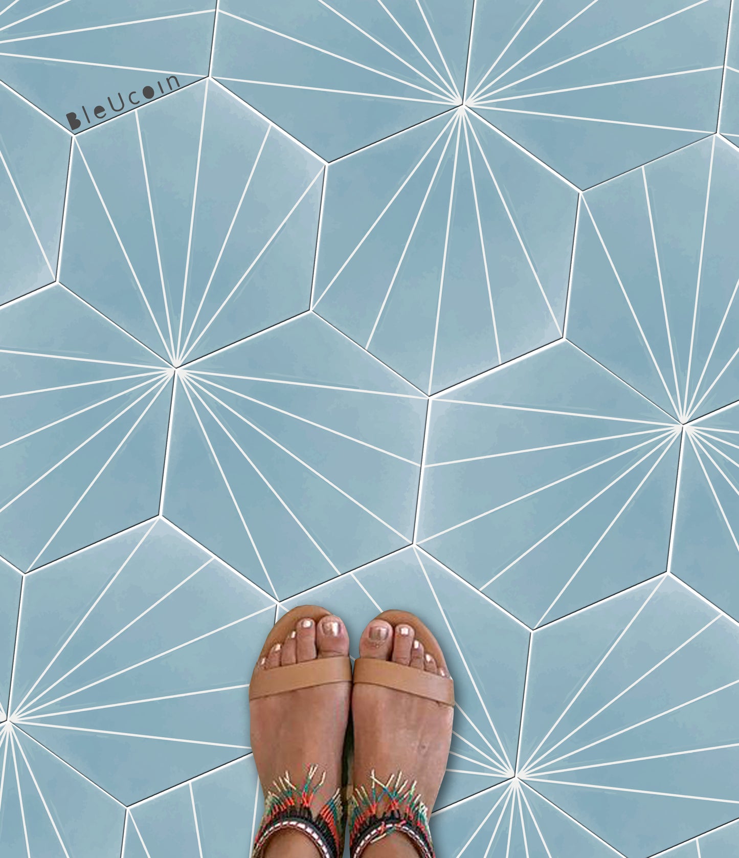 Kobe Sky Hexagon Peel & Stick Tile Decal