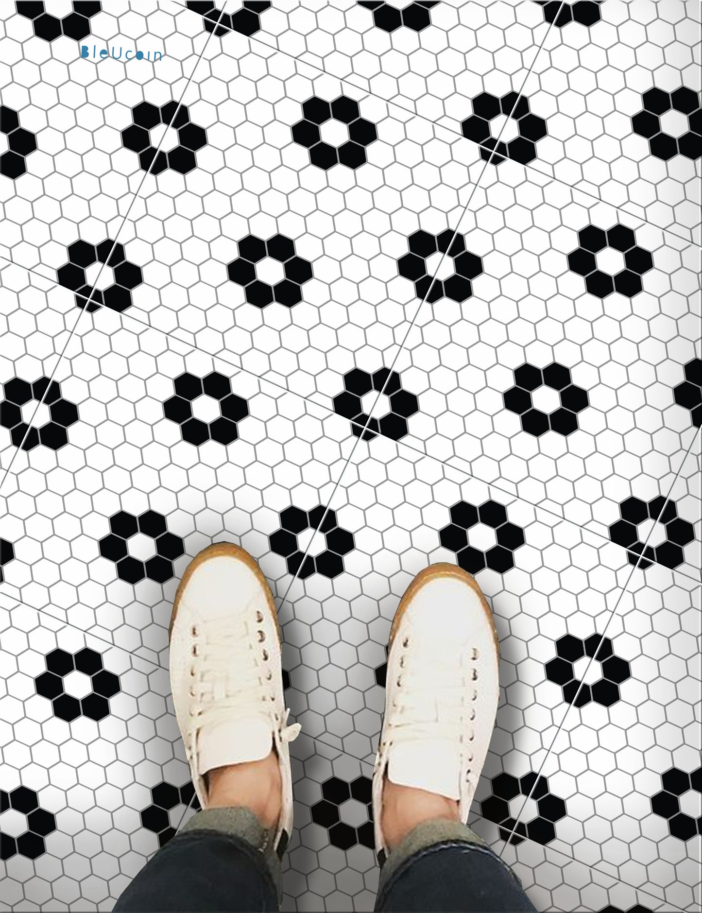 Helden Hexagon Peel and Stick Flooring