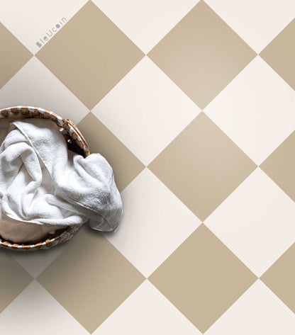 Sand & White Checker Peel & Stick Tile