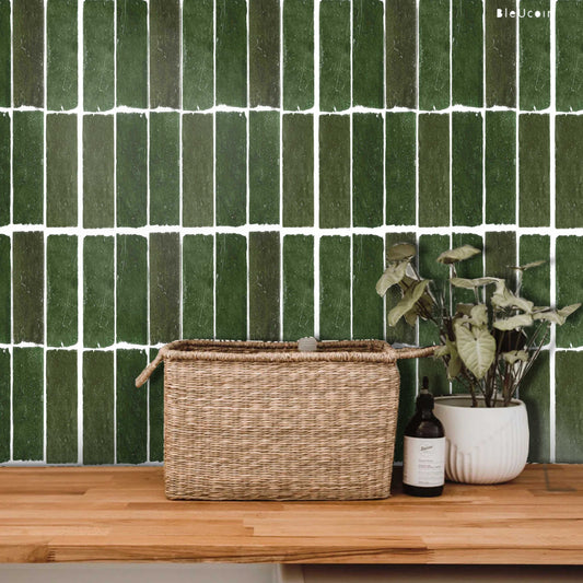 Mizzle Green Subway Peel & Stick Tile
