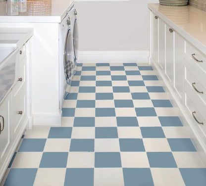 Ocean & Off White Checker Peel & Stick Tile