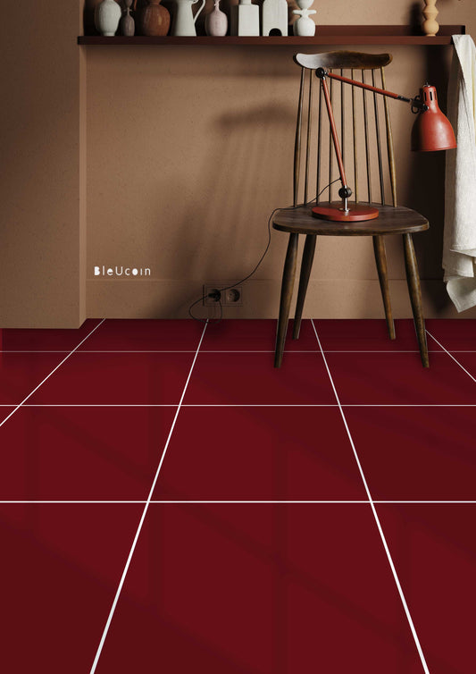 50% DISCOUNT -Sangria Solid  8" x 8" - 44 Pcs Anti-Slip ( With Black Grout )