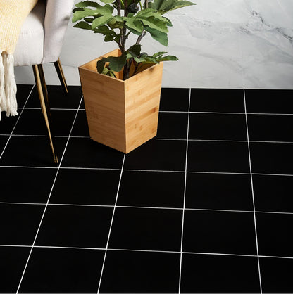 50% DISCOUNT - Black Solid Peel & Stick Flooring  8" x 8"