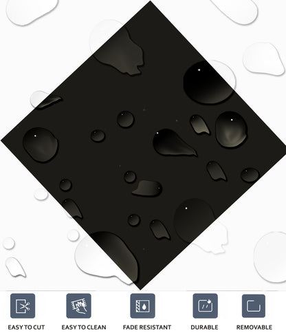Diamond Black & White Premium Peel and Stick Floor Tile Stickers | Removable, Renter friendly with Anti-Slip finish in sturdy 520 microns