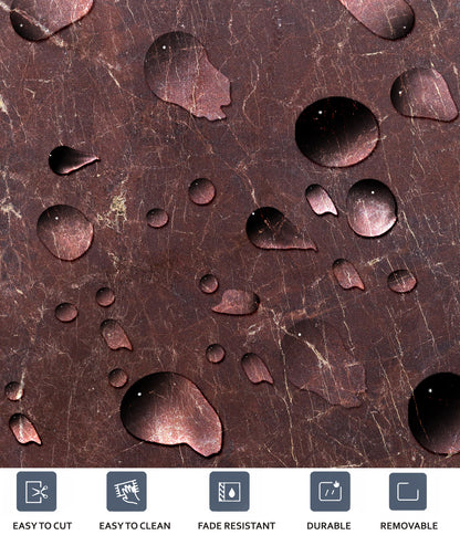 Mocha Wine Marble Checker Peel & Stick Tile Decal