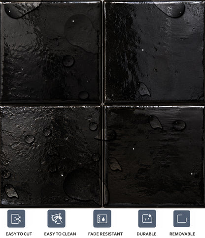 Black Zellige Peel & Stick Tile