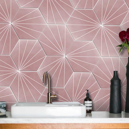 Kobe Rose hexagon Peel & Stick Tile