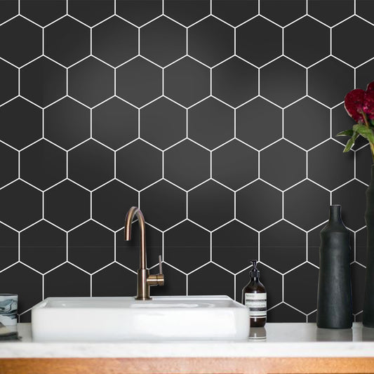 Hex Black Peel & Stick Tile
