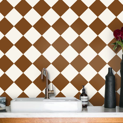 Diamond Pecan & Off White  Peel & Stick Tile