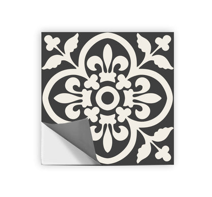 Encaustic Premium Peel and Stick Floor Tile Stickers | Removable, Renter friendly with Anti-Slip finish in sturdy 520 microns