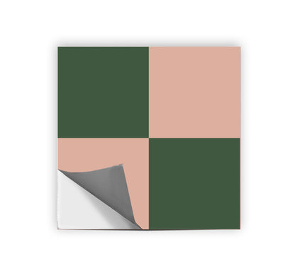 Ever Green & Blush Checker Peel & Stick Tile