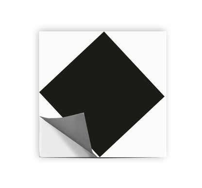 Diamond Black & White Premium Peel and Stick Floor Tile Stickers | Removable, Renter friendly with Anti-Slip finish in sturdy 520 microns