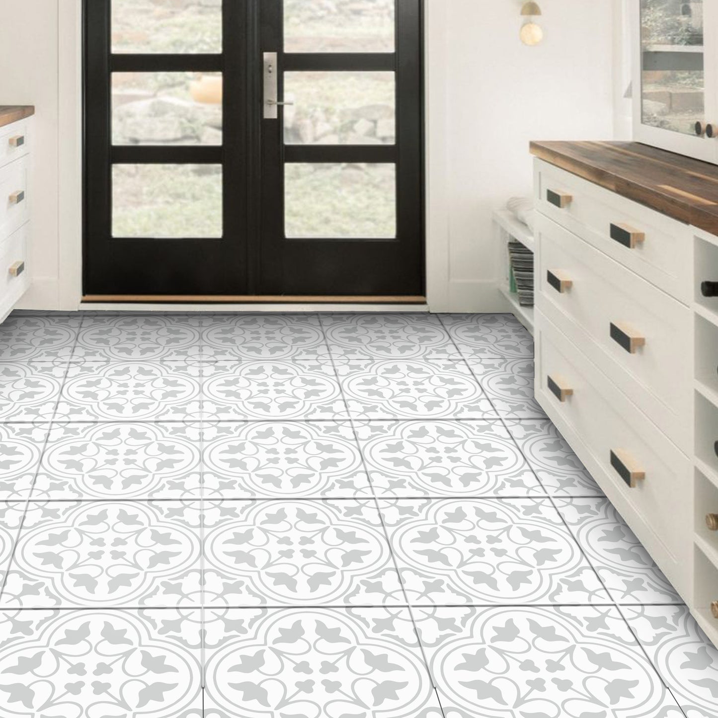Tangier Light Premium Peel and Stick Floor Tile Stickers | Removable, Renter friendly with Anti-Slip finish in sturdy 520 microns