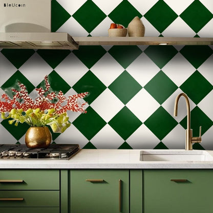 Diamond Moss Green & Off White  Peel & Stick Tile