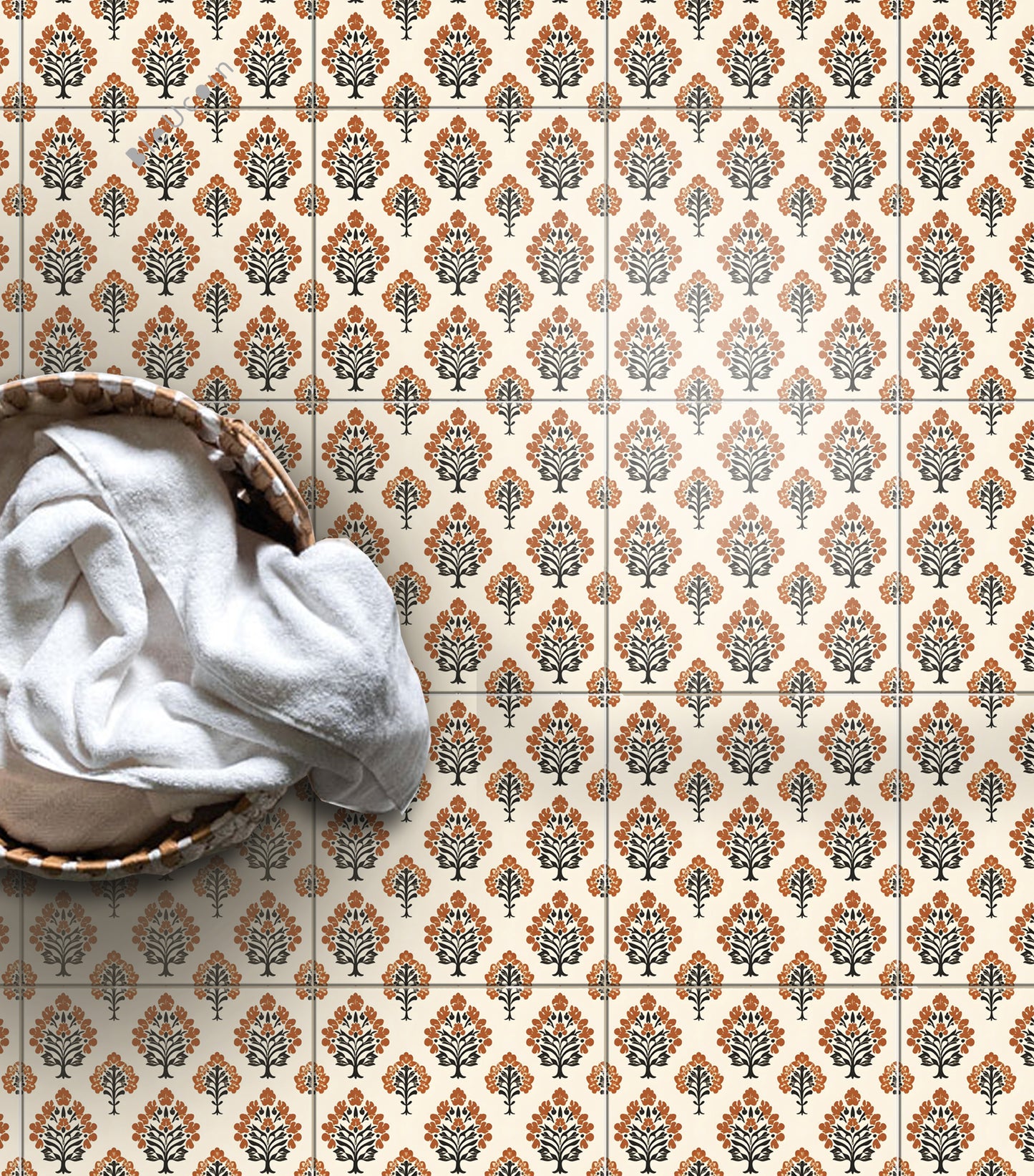 Madhopur Premium Peel and Stick Floor Tile Stickers | Removable, Renter friendly with Anti-Slip finish in sturdy 520 microns