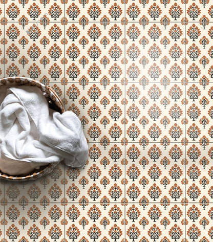 Madhopur Premium Peel and Stick Floor Tile Stickers | Removable, Renter friendly with Anti-Slip finish in sturdy 520 microns