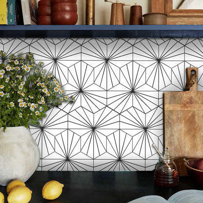 Kobe White Hexagon Peel & Stick Tile