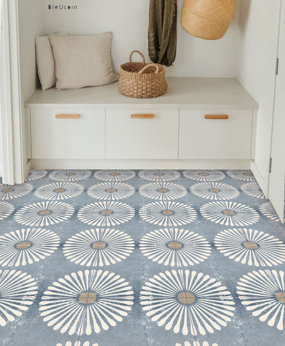 Kawasaki Mist Premium Peel and Stick Floor Tile Stickers | Removable, Renter friendly with Anti-Slip finish in sturdy 520 microns