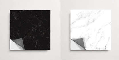 Marble Black & White Checker Peel & Stick Tile Decal