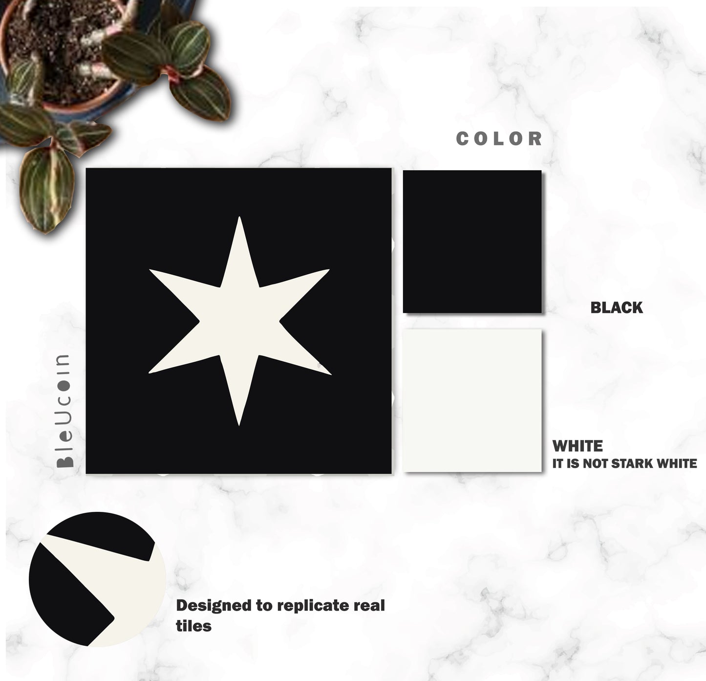 Star Black Peel & Stick Tile