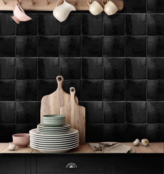Black Zellige Peel & Stick Tile