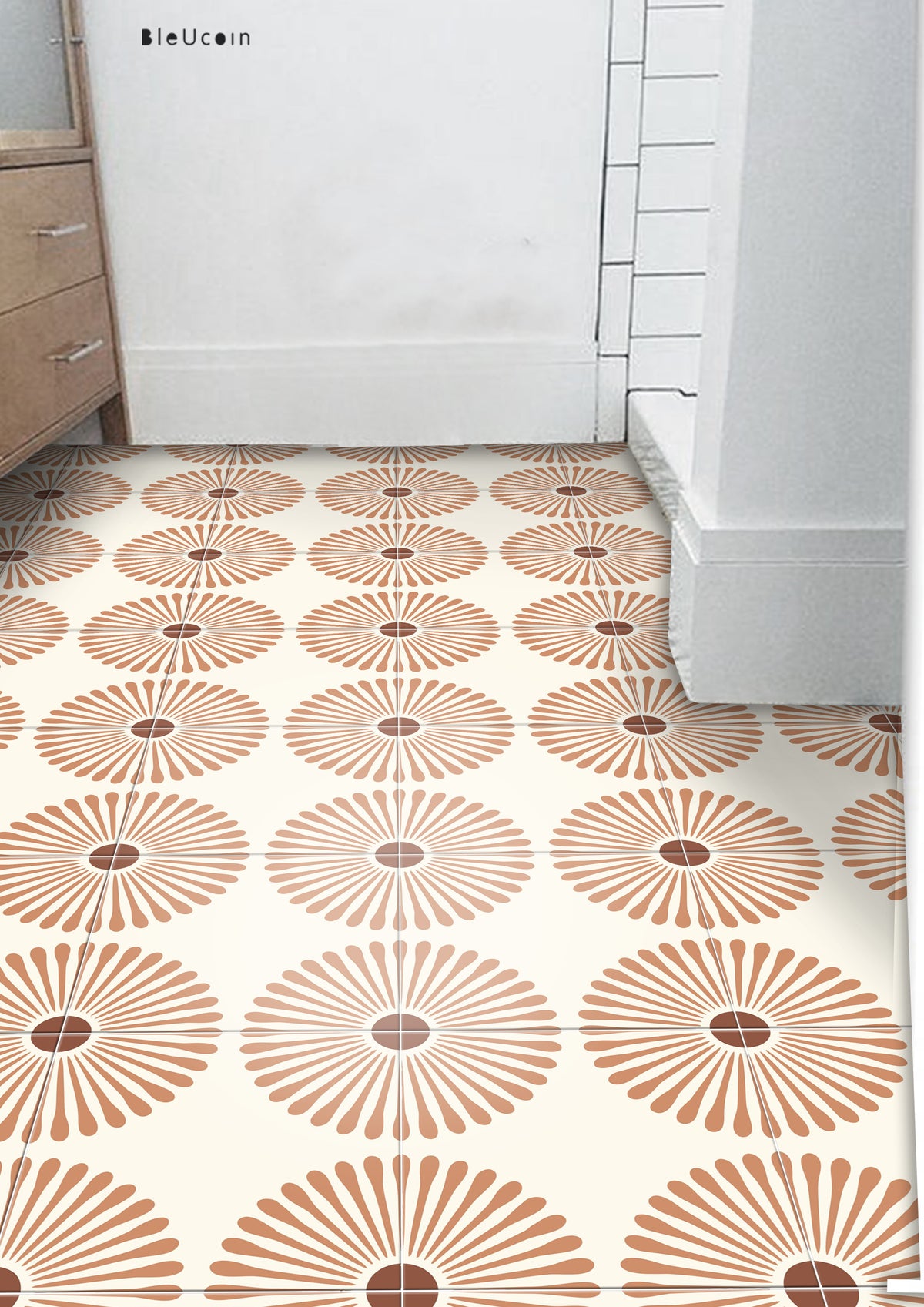 Kawasaki Terracotta Peel and Stick Floor Decal