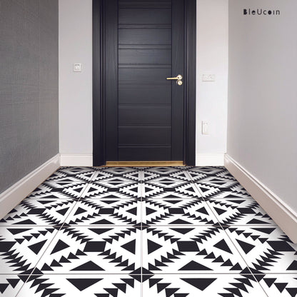 Stockholm Black Premium Peel and Stick Floor Tile Stickers | Removable, Renter friendly with Anti-Slip finish in sturdy 520 microns