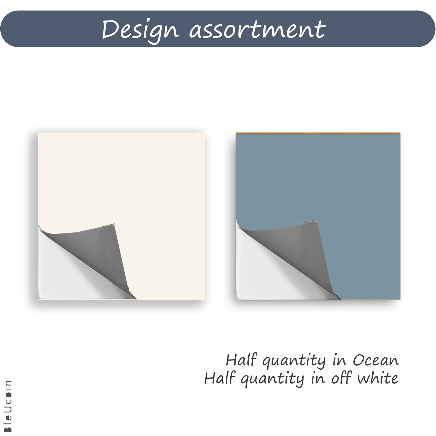 Ocean & Off White Checker Peel and Stick Floor Decal