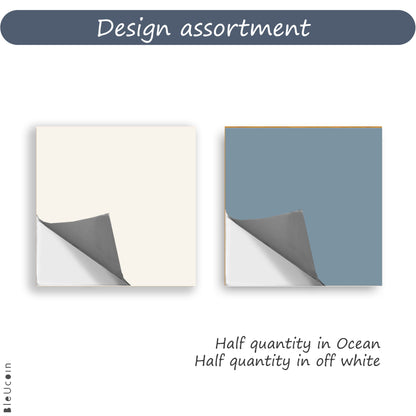 Ocean & Off White Checker Peel and Stick Floor Decal