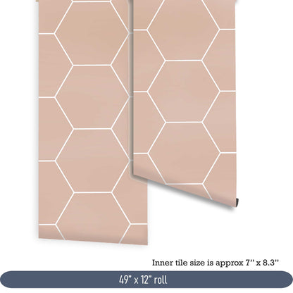 Blush Hexagon Peel & Stick Tile Decal