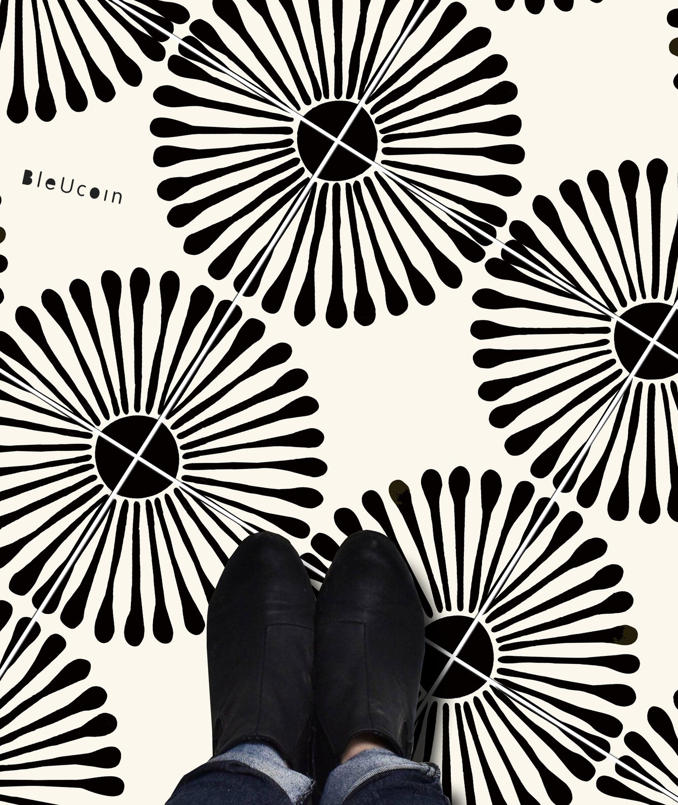 Kawasaki Peel & Stick AntiSlip Flooring Bleucoin