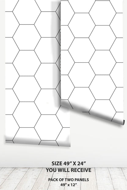 Hex White Peel & Stick Tile