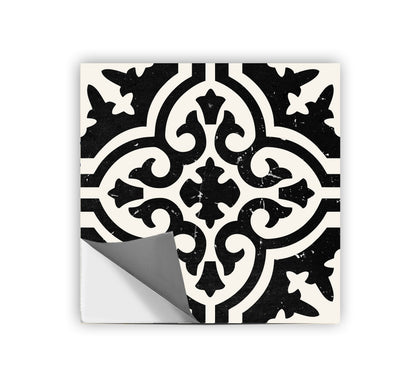 Fossil Charcoal Premium Peel and Stick Floor Tile Stickers | Removable, Renter friendly with Anti-Slip finish in sturdy 520 microns