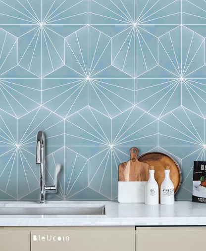 Kobe Sky Hexagon Peel & Stick Tile Decal