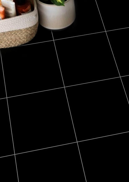 50% DISCOUNT - Black Solid Peel & Stick Flooring  8" x 8"