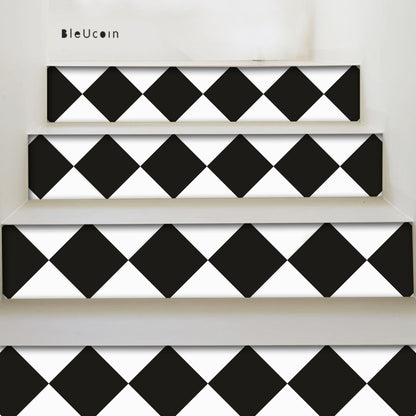 Diamond Black & White Peel & Stick Stair Strips