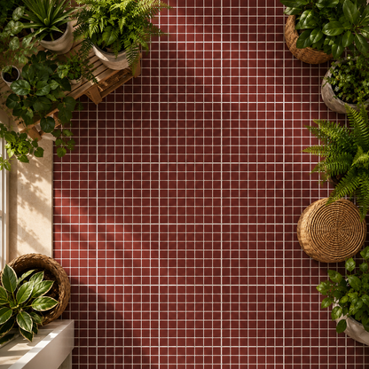 Oxblood Mosaic Peel & Stick Tile